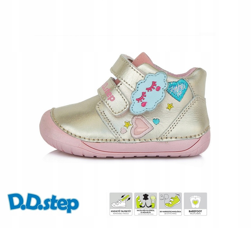 D. D. Step Trzewik Skóra 822A Srebro R21