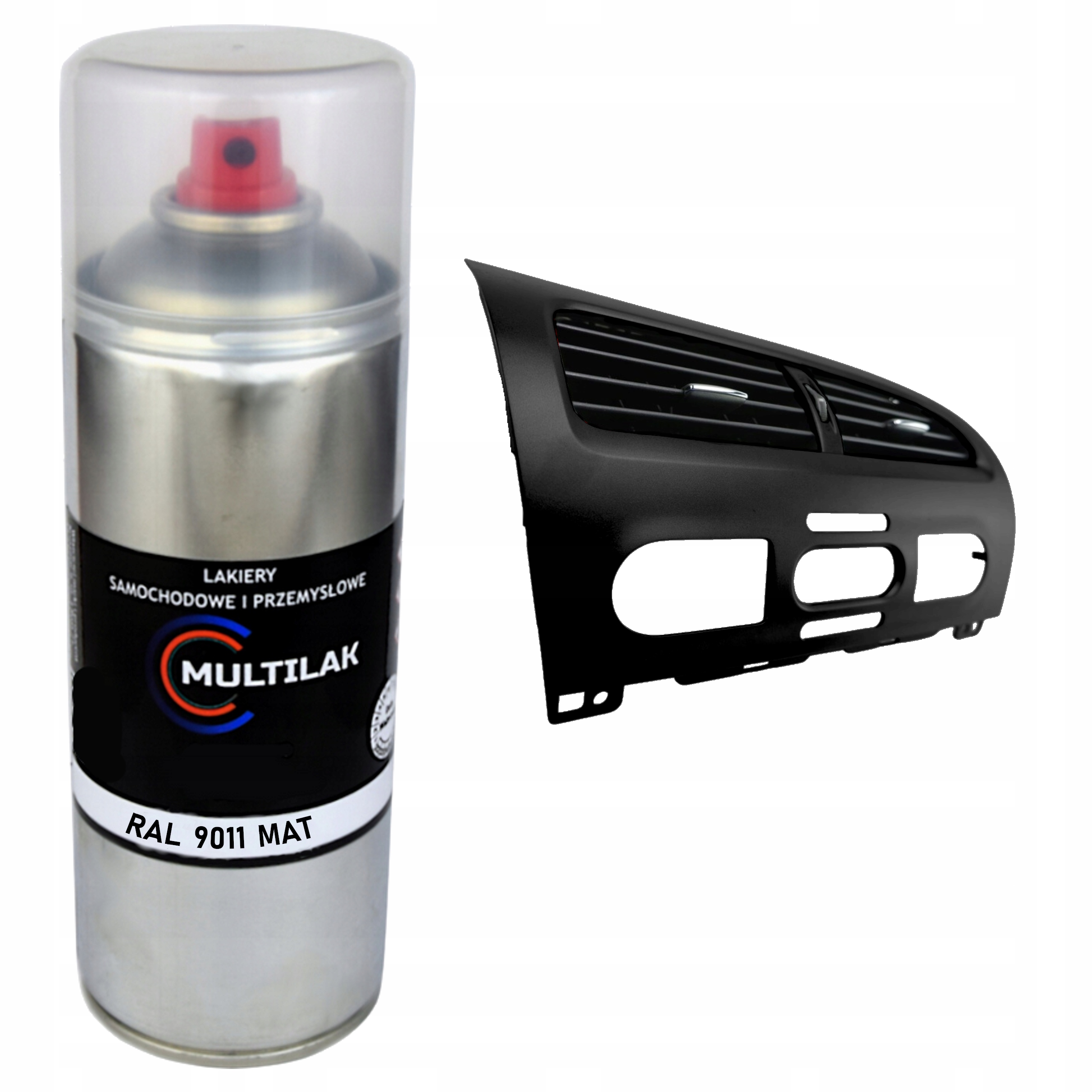 Spray lakier do dekorów listew wewnętrznych samochodowych Ral 9011 mat