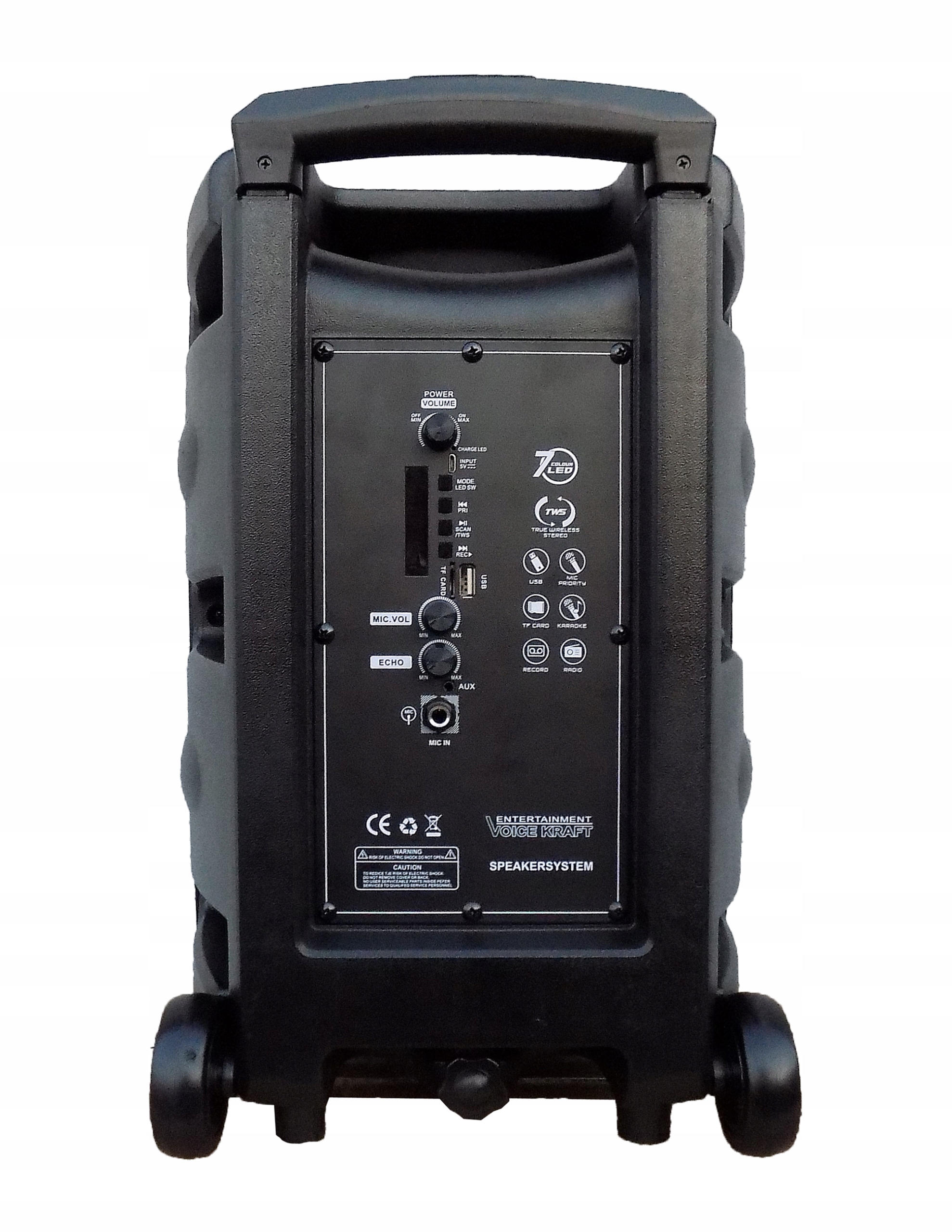 KOLUMNA PRZENOŚNA BLUETOOTH KARAOKE AKUMULATOR USB Kolor czarny