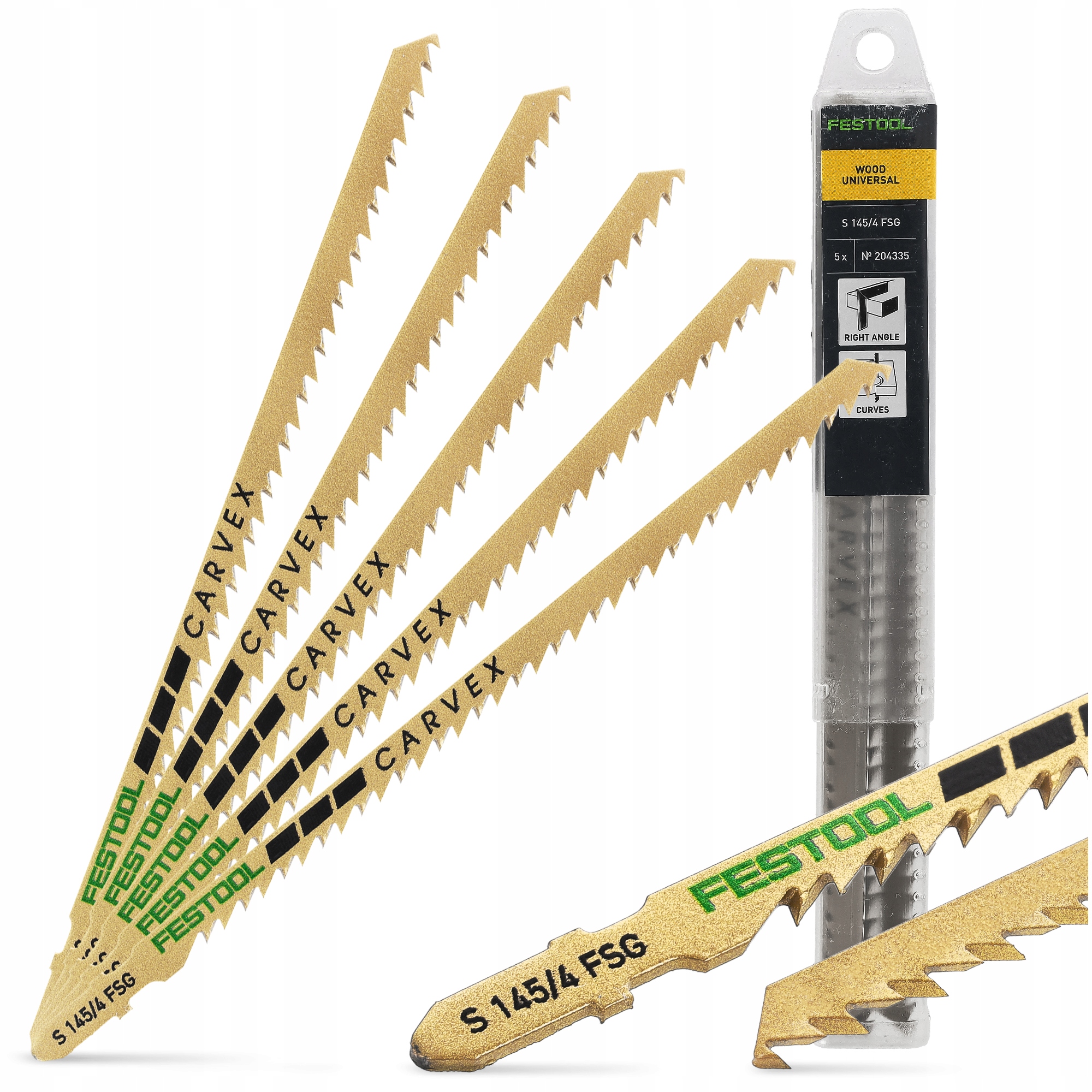 5 x Pilový List pro pilu na dřevo Festool Wood Universal S 145/4 Fsg 204