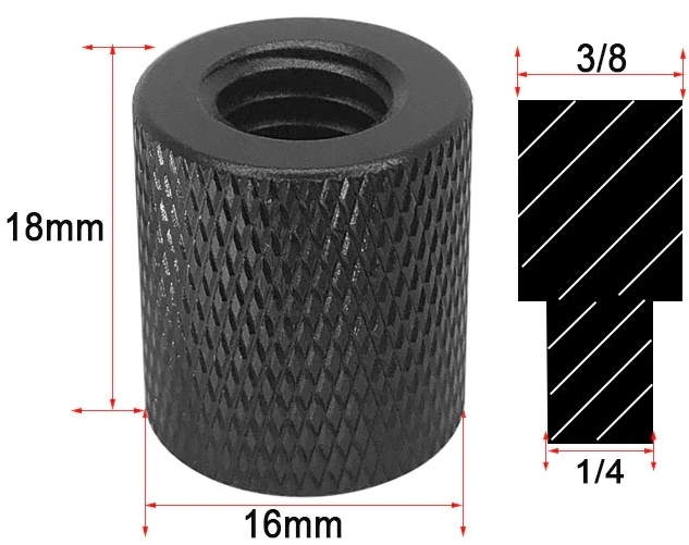 

Adapter gwintowy 1/4'' i 3/8'' żeński foto łącznik
