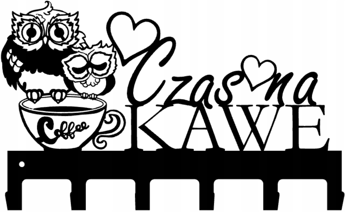 

Wieszak na ściereczki ubrania Sówka Czas na Kawę