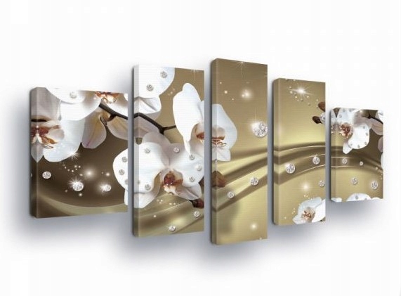 Obraz 170x100 Orchidey biele kvety abstrakcia elegancia moderný dekor