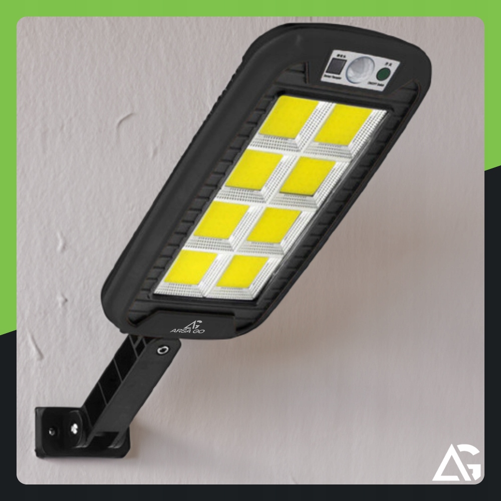 LAMPA SOLARNA ZEWNĘTRZNA OGRODOWA Z CZUJNIKIEM RUCHU LED 1200lm + UCHWYT Zasilanie solarne