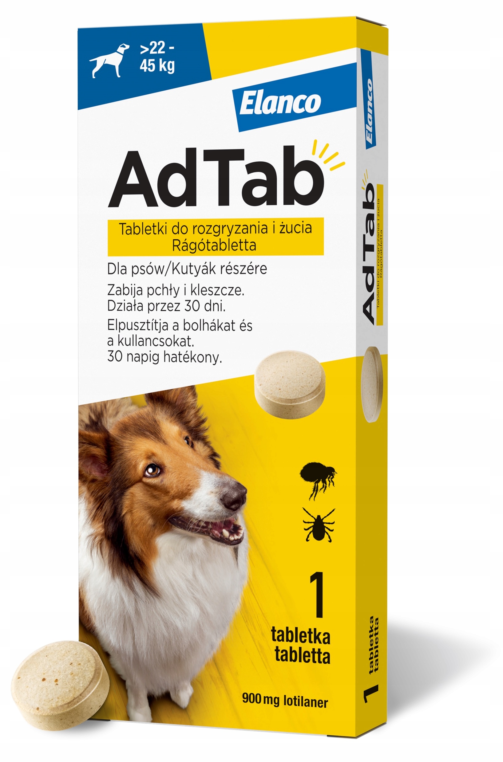 ADTAB TABLETKA PSA PCHŁY KLESZCZE 30 dni 22-45kg (5420036974604) • Cena ...