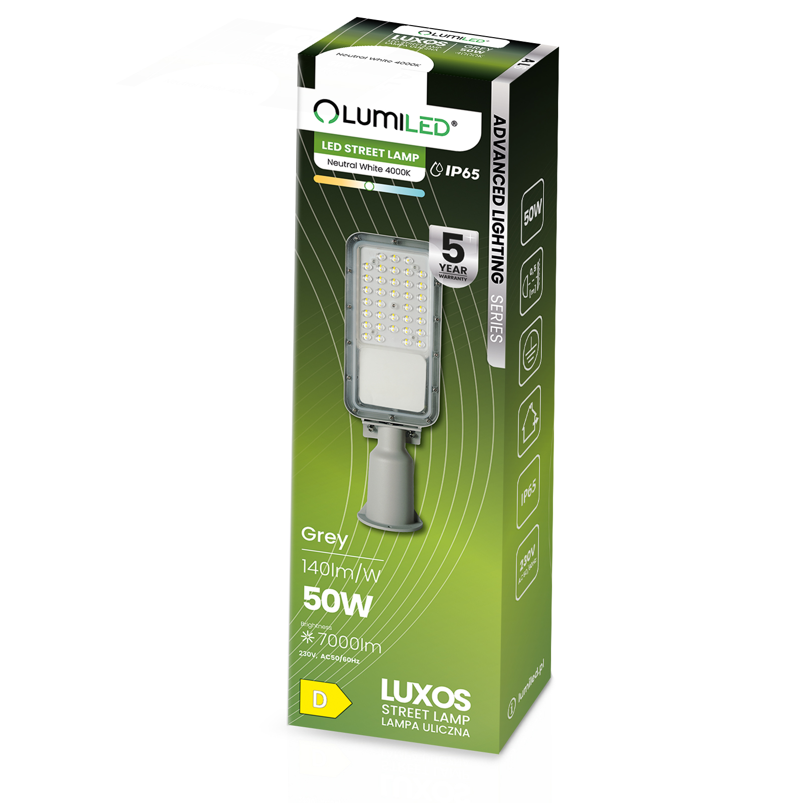 Industrijska LED ulična svetilka Cestna svetilka IP65 50W 7000lm 4000K EAN (GTIN) 5904422746988