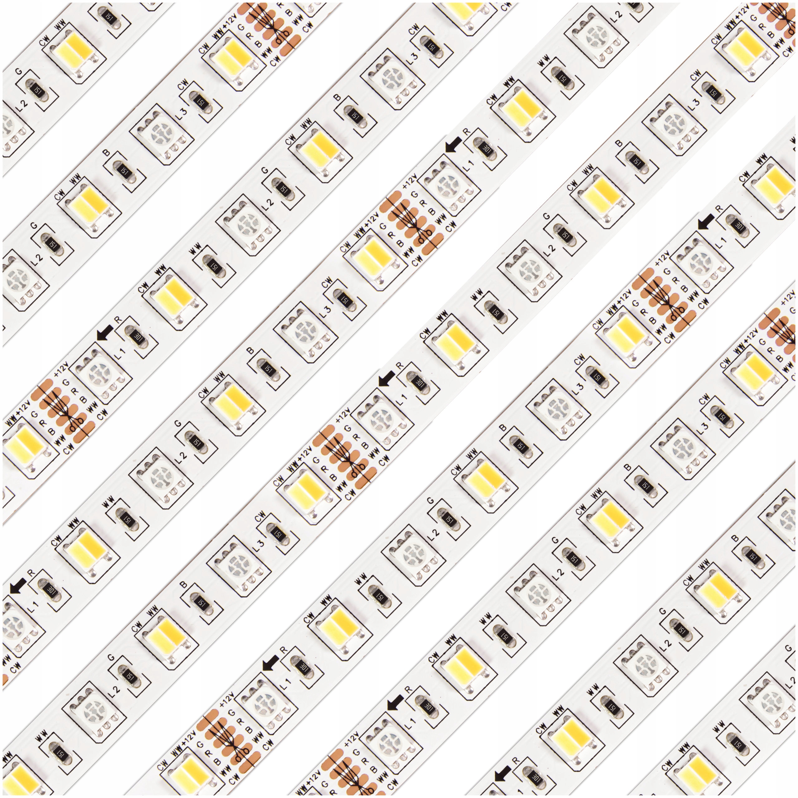 

Taśma Led 12V 300SMD 5050/5025 5m Rgb+cct Kolorowa