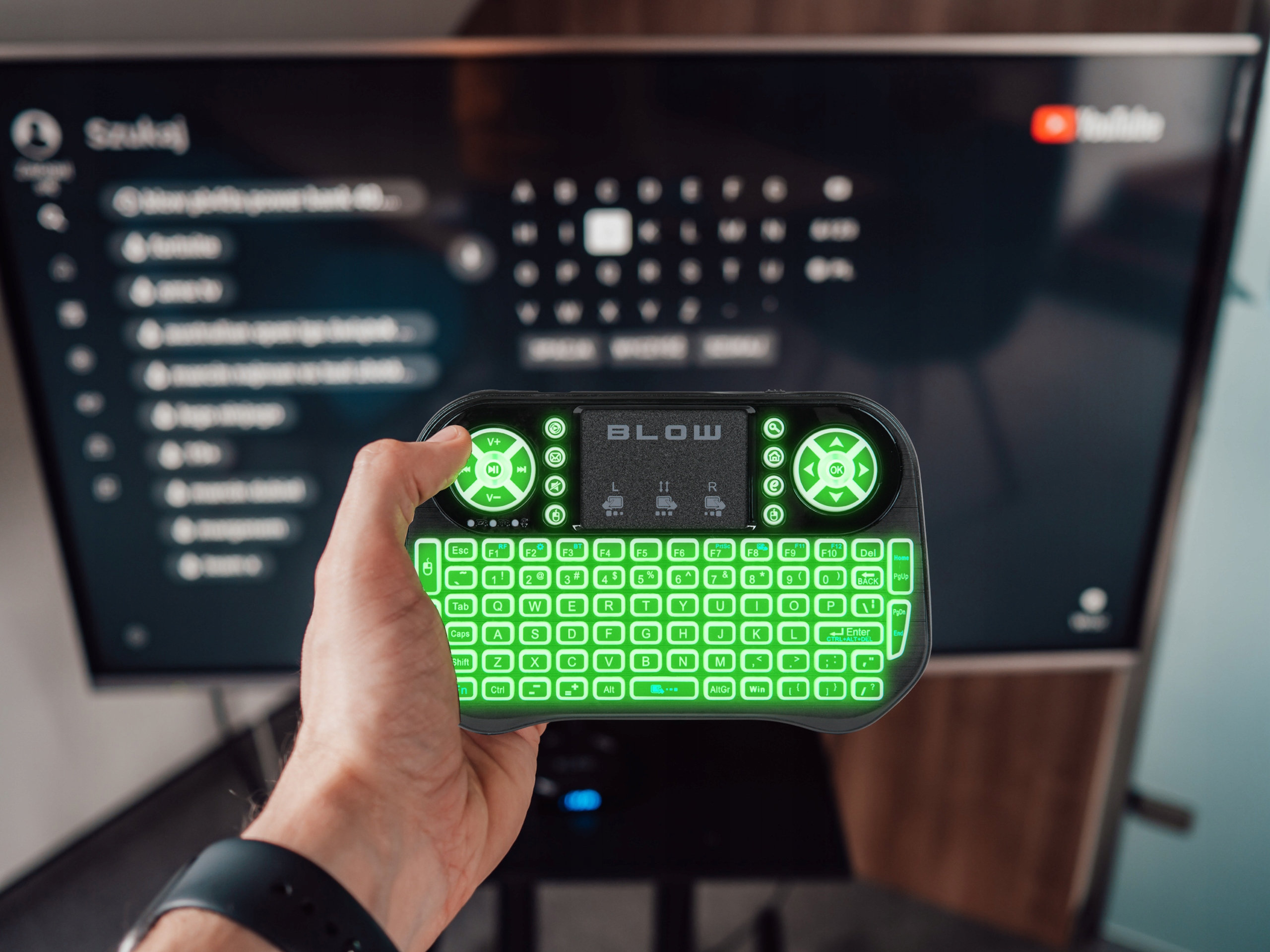 KLAWIATURA MINI SLIM BEZPRZEWODOWA SMART TV PC LED PODŚWIETLENIE TOUCHPAD Stan opakowania oryginalne