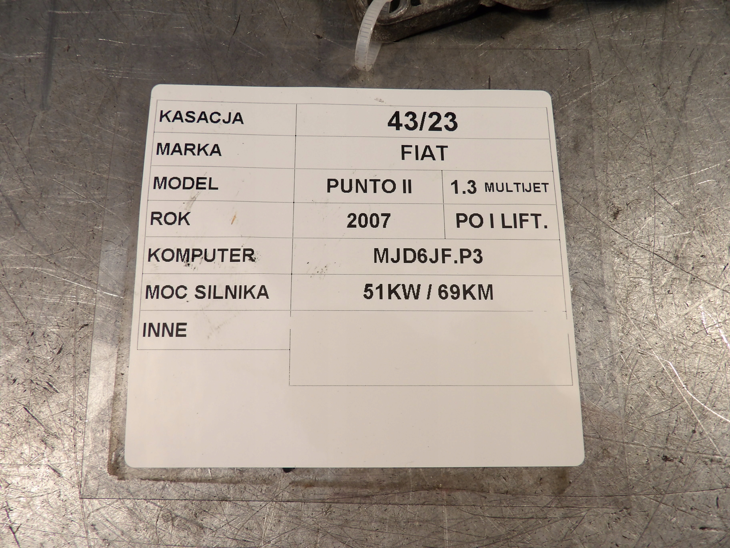 computer, control unit Fiat Punto II 55195817