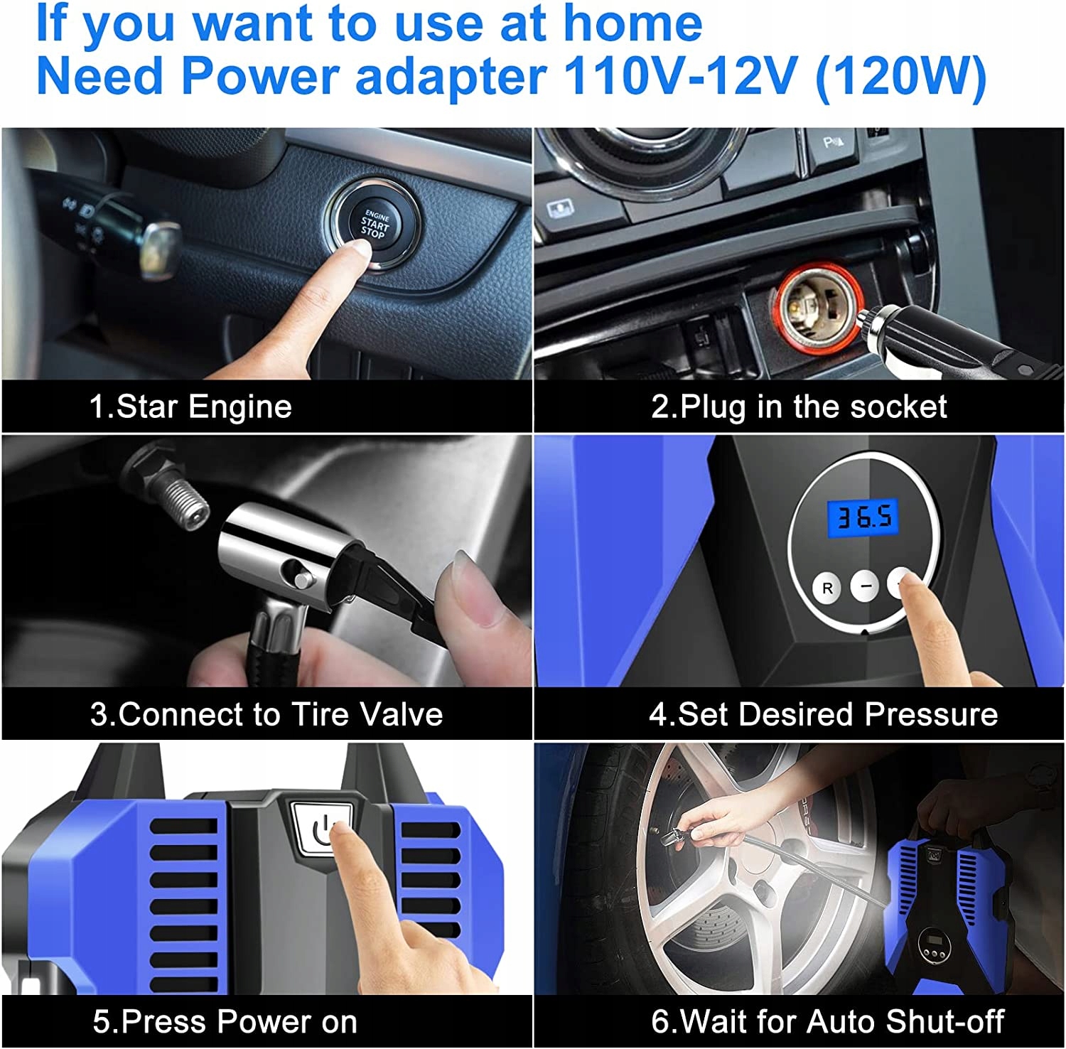 Przenośna sprężarka kompresor Akface DC 12V 150PSI Marka Brüder Mannesmann