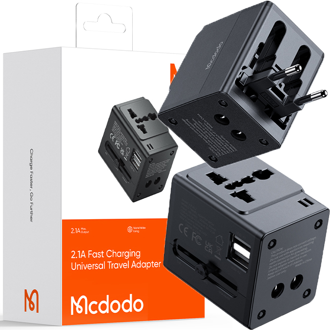 Дорожный адаптер McDodo CP-4120 2.1 A FC