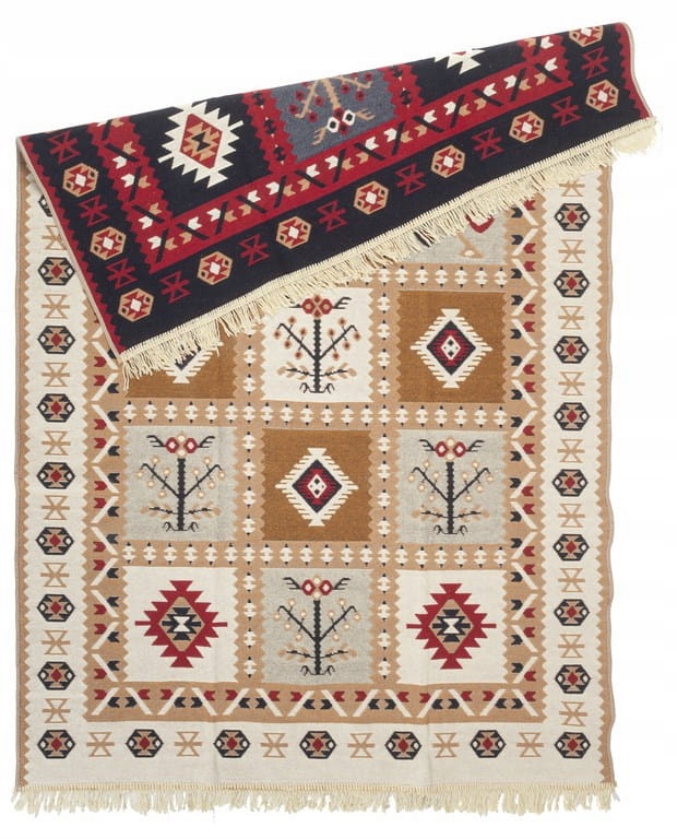 Koberec Kilim Gold s třásněmi Boho 120x160