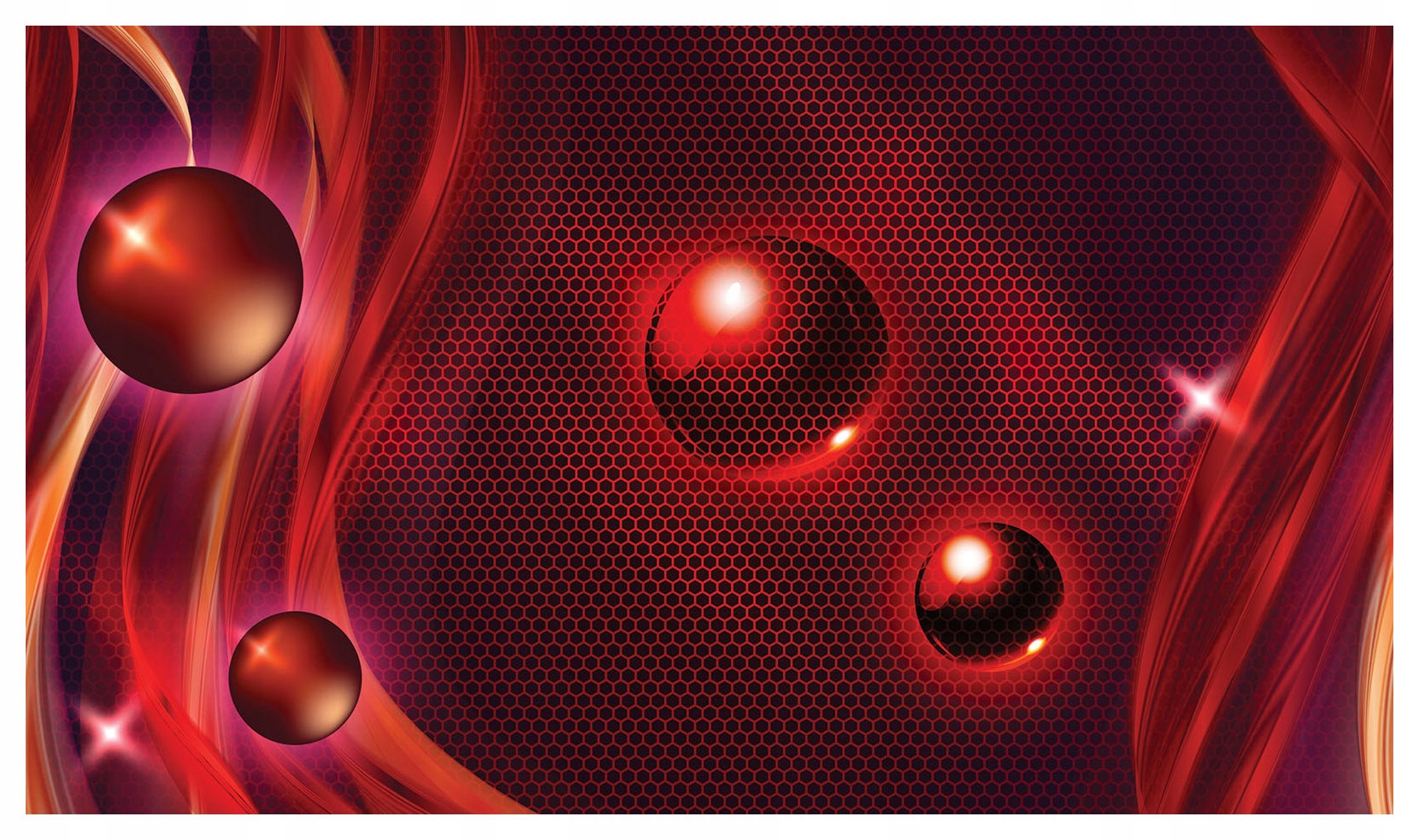 Tapeta Metalické sféry Červená Čierna Abstrakcia Minimalizmus 520x300 lepidlo