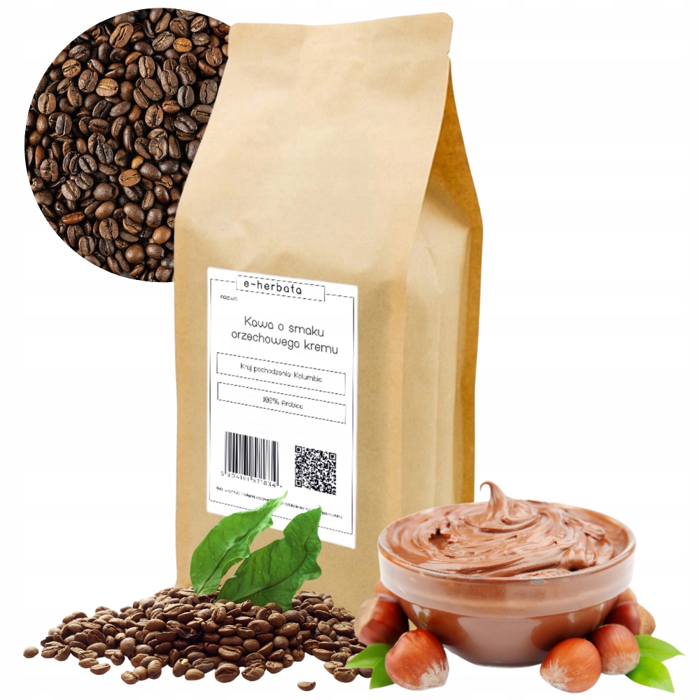 Kawa Ziarnista Arabica O Smaku Orzechowego Kremu Kolumbia 1KG