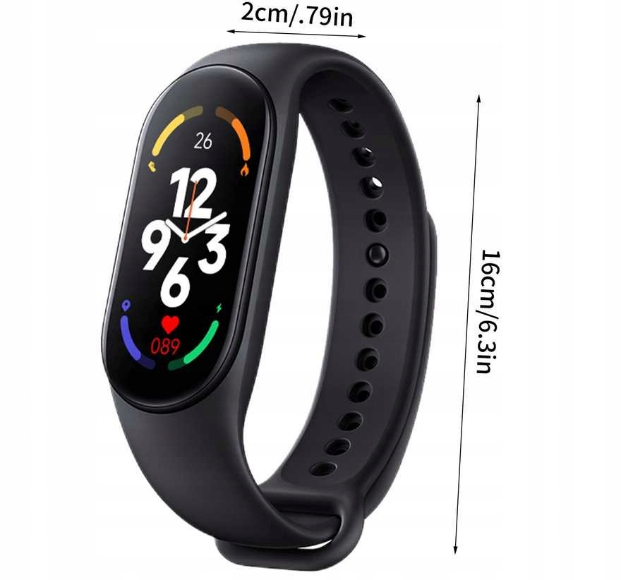 SMARTBAND M7 OPASKA SPORTOWA SMARTWATCH PULS SMS Kolor czarny