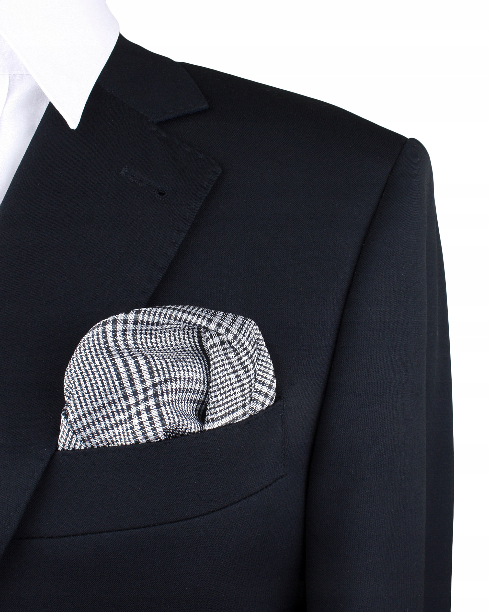 POSZETKA CHUSTECZKA DO MARYNARKI SZARA W KRATKĘ