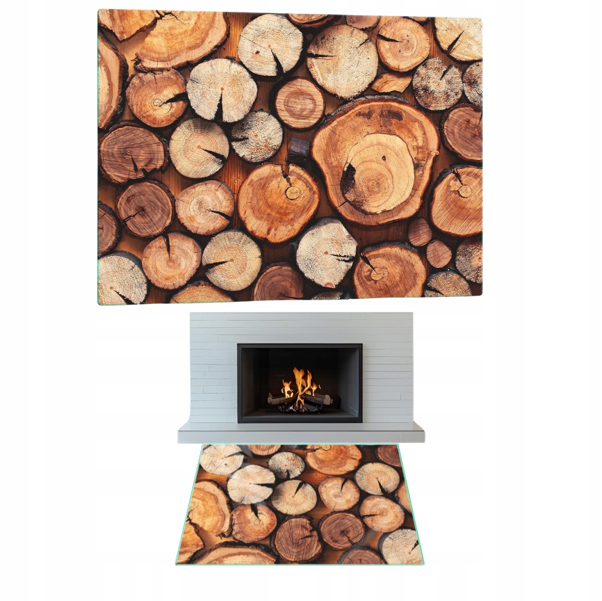 Sklo Pod Krb Tvrzené Sklo Podložka Rozměr 70x52cm Grafika Dřevo