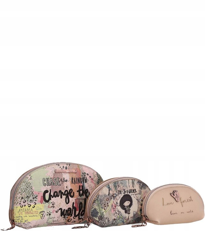 

A88 Zestaw 3 szt kosmetyczka Anekke Jungle etui