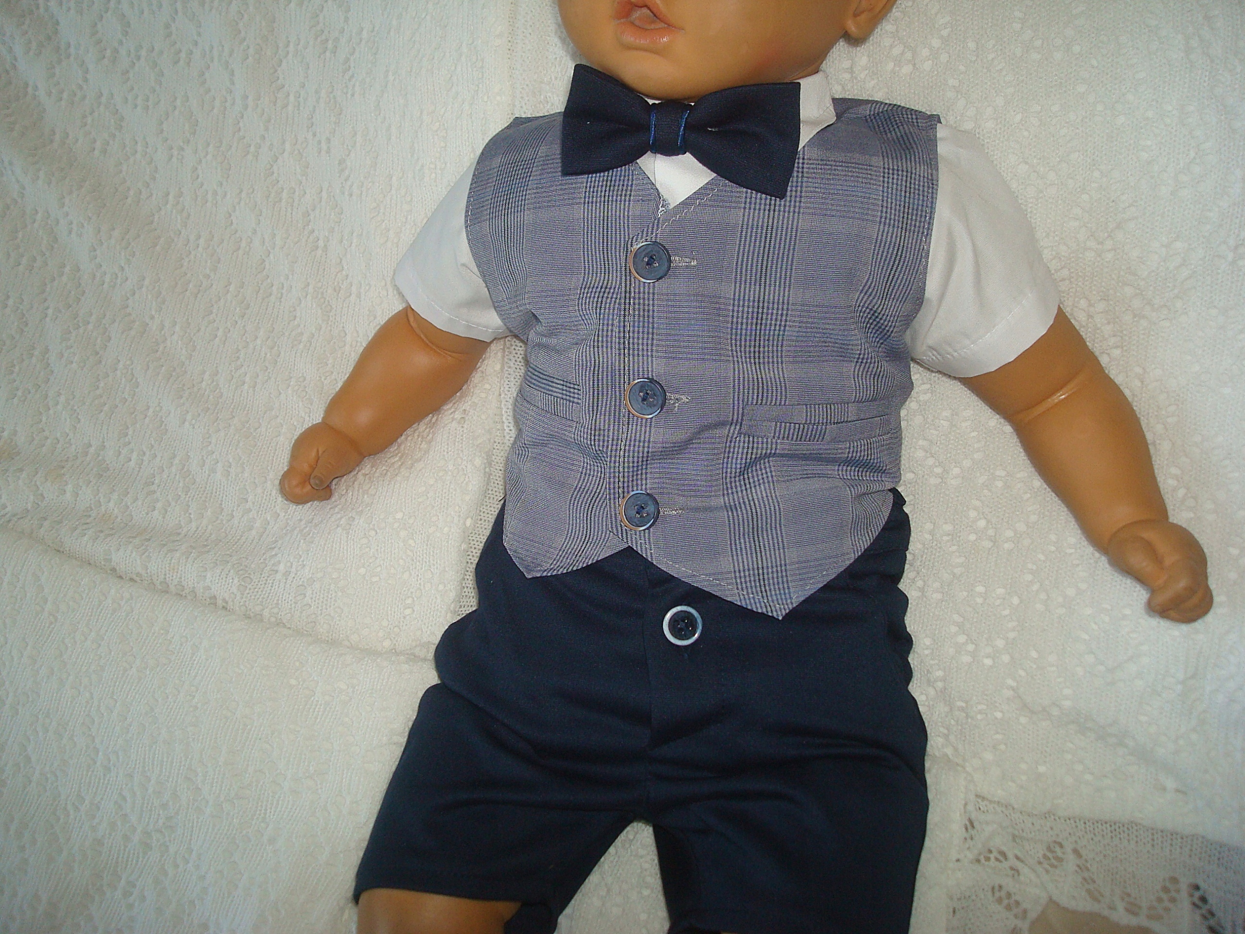 BAWEŁNA KAMIZELKA KOMPLET UBRANKO/CHRZTU/WESELE/62 Marka bez marki