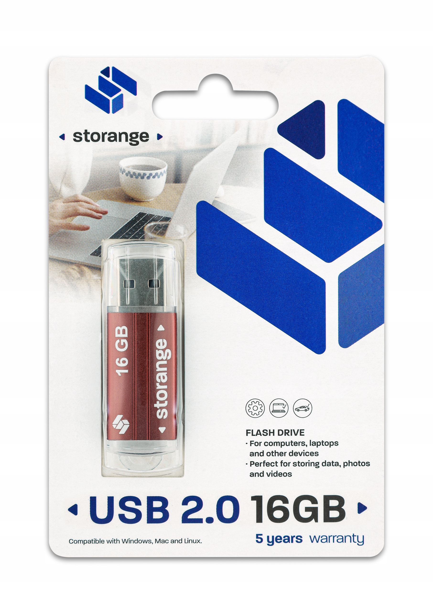 Pendrive usb 2,0 Storange 16gb brązowy