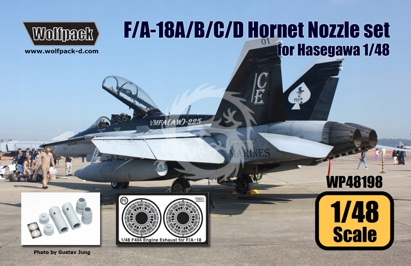 F/A-18A/B/C/D Hornet F404 Engine Nozzle set Wolfpack WP48198 měřítko 1/48