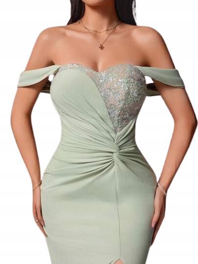 Shein Šaty Pistácie S Flitrovým Srdíčkem Na Ramenou 34 1 Kh