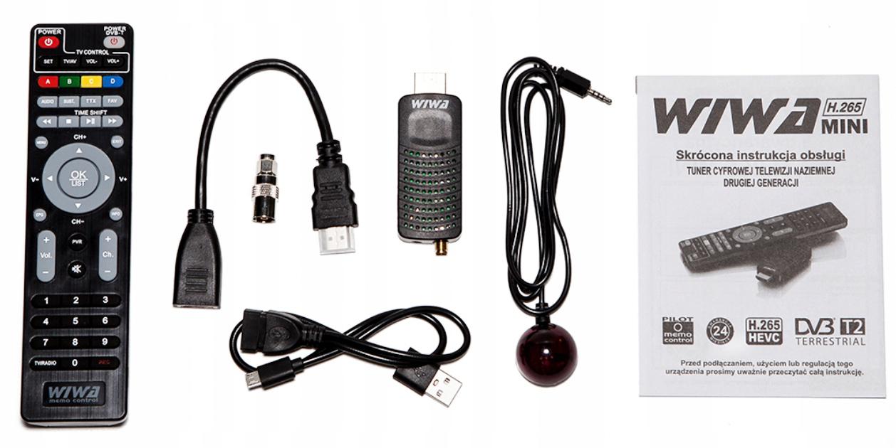 Tuner DVB-T2 WIWA MINI dekoder TV naziemnej H.265 Rodzaj tunera DVB-T2