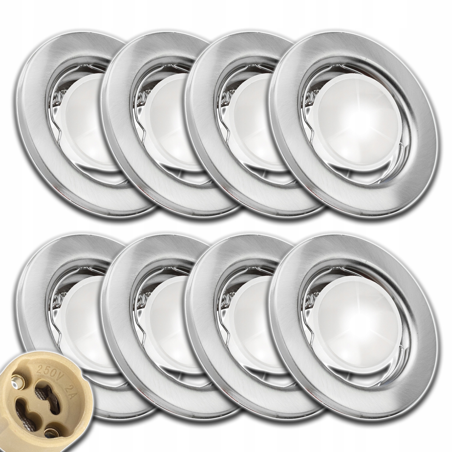 8x Sada Osvětlovací Objímka Rámeček Stropní S Žárovkou Nw 4000 K 1,5W