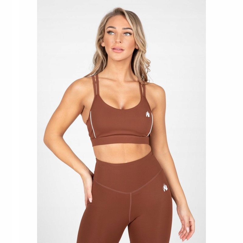 Dámský sportovní top Gorilla Wear Arizona Elastický materiál Hnědá Xs