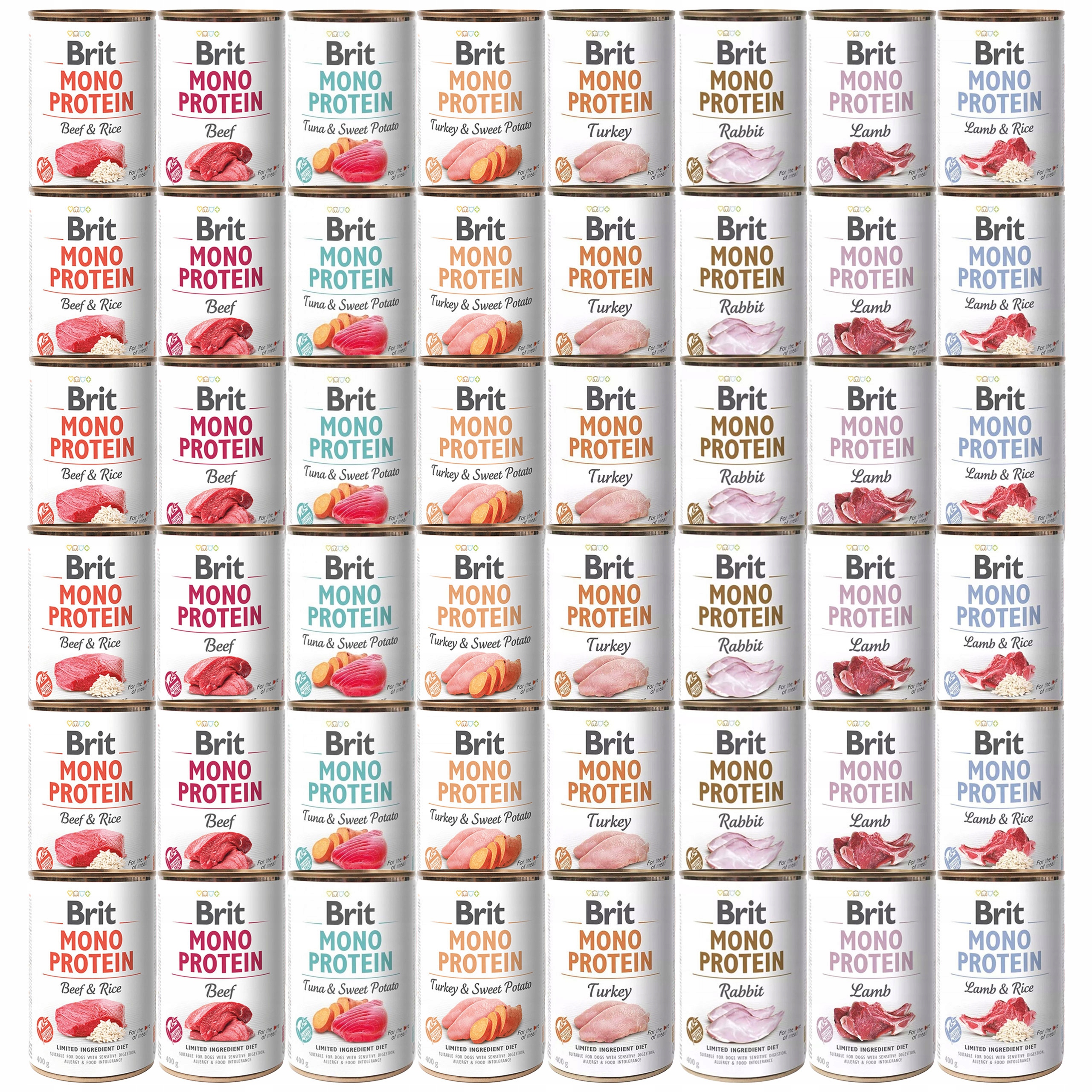 Levně Brit Mono Krmivo mokré pro psy mix chutí 48 x 400 g, monoproteinové, bez obilovin