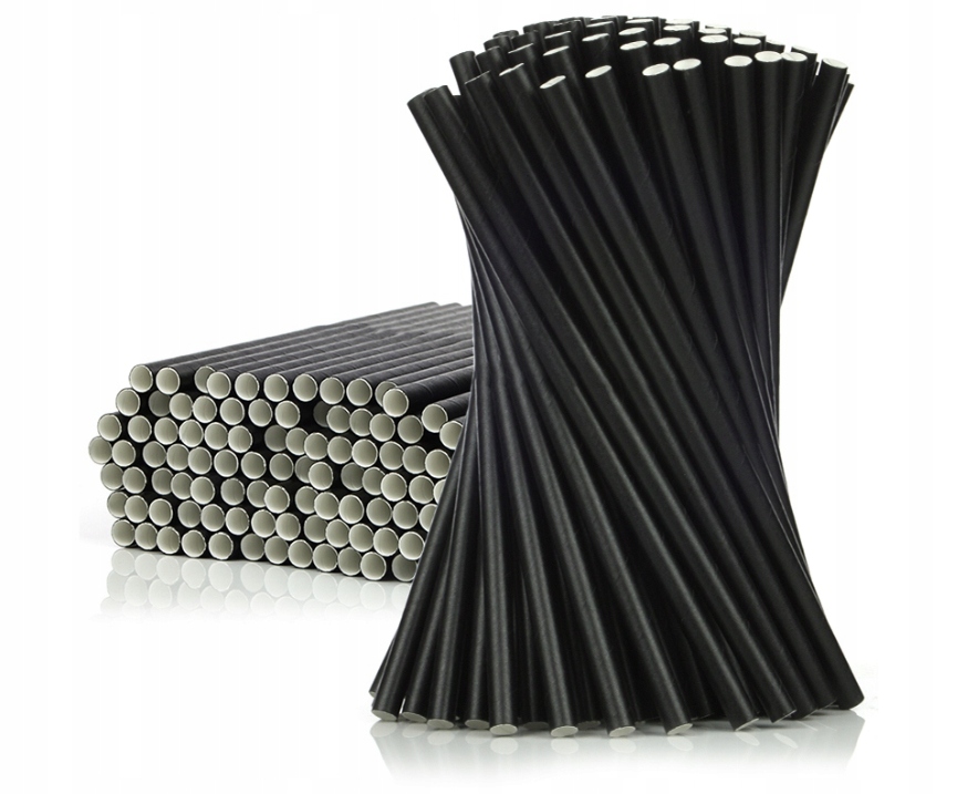 

Słomki papierowe eko czarne do napojów 250 szt