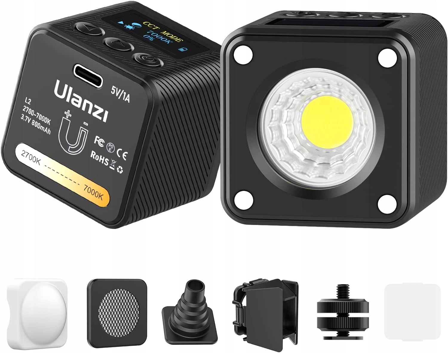 Led lampa Magnet Ulanzi L2 Závit 1/4'' Iso Proudová brána Medová Plástev