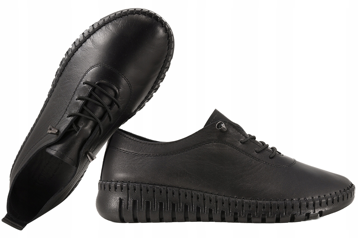 Loretta Vitale E4000 Dámské Kožené Polobotky Na Platformě, černá