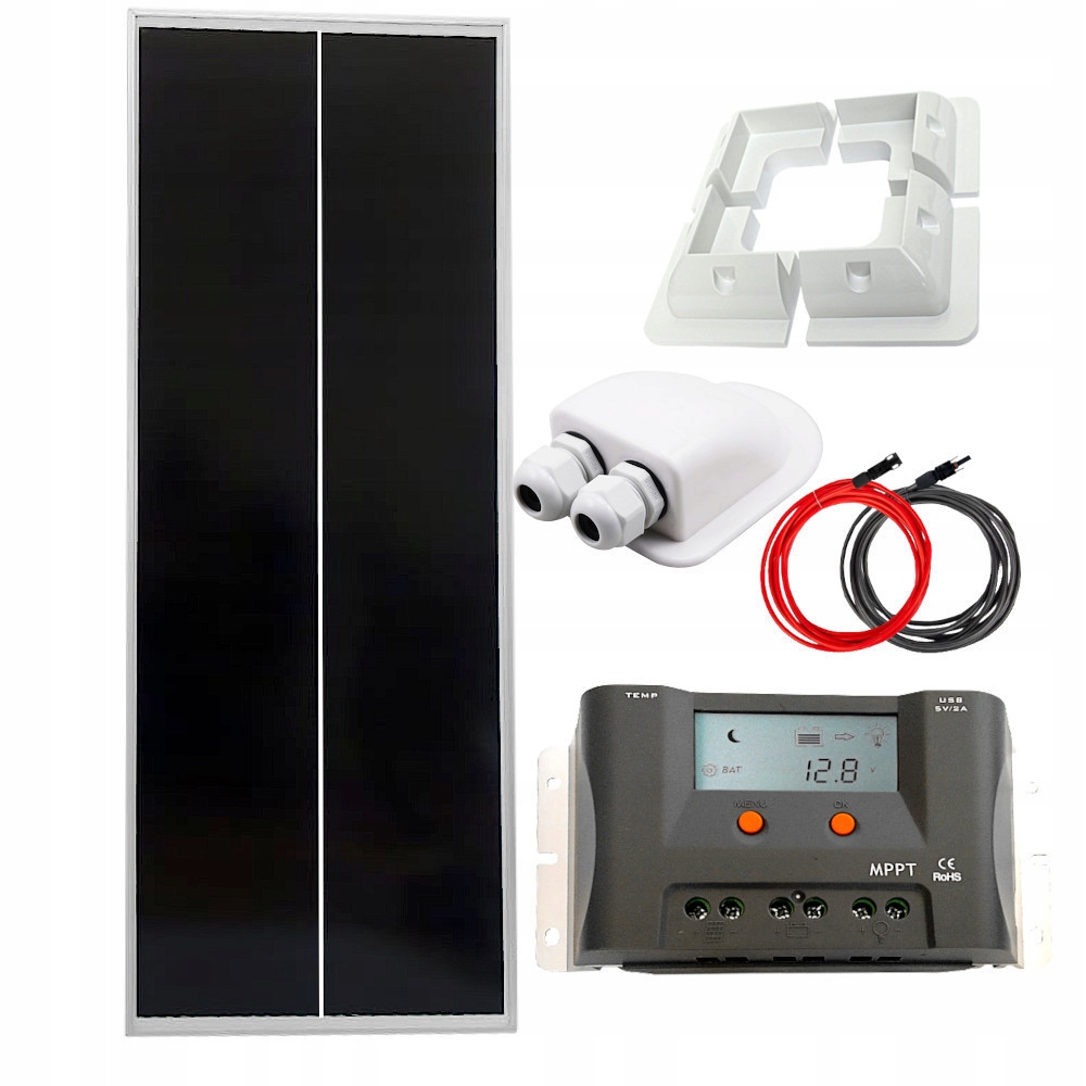 PANEL SŁONECZNY ZESTAW SOLARNY 100W + REGULATOR MPPT