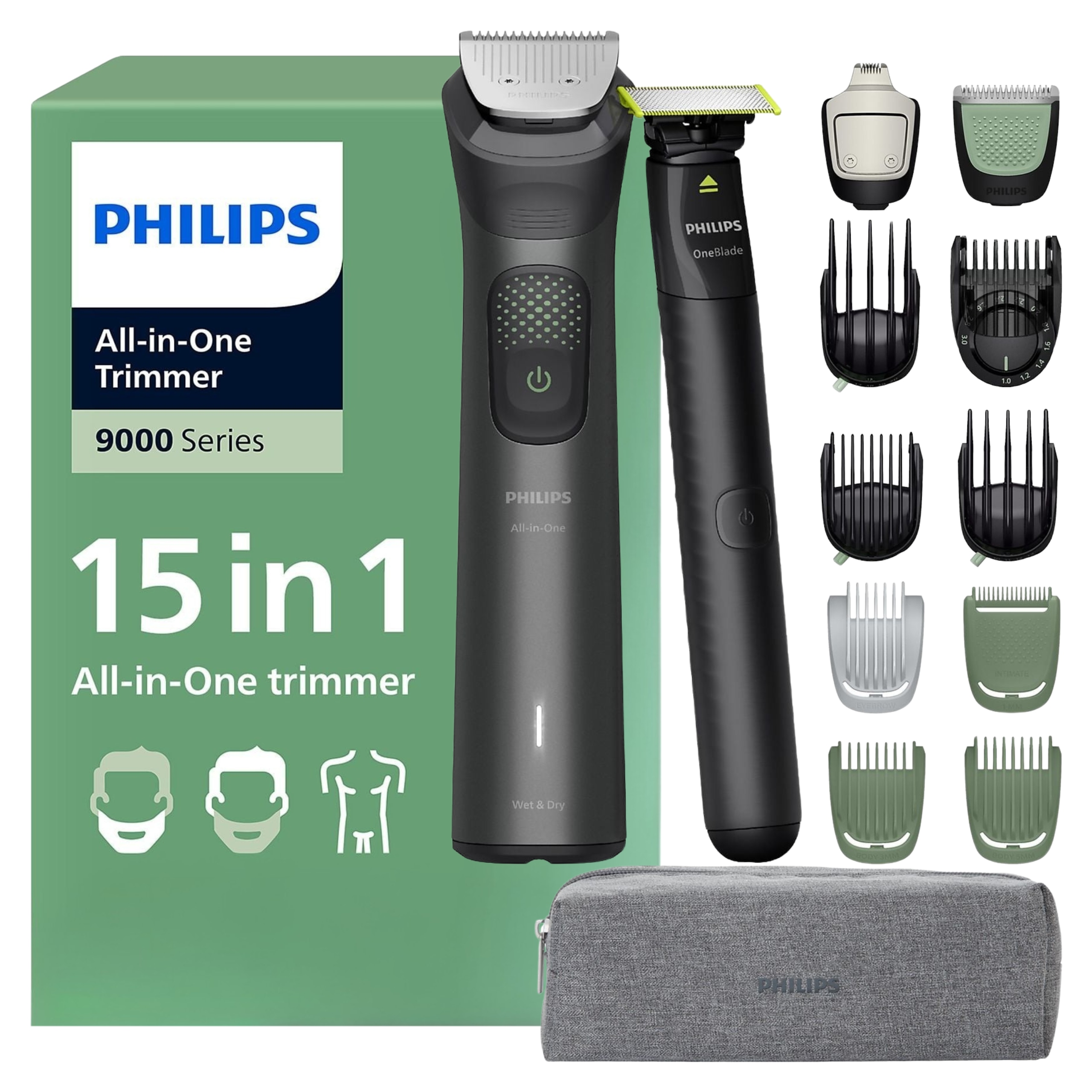 Zestaw Trymer do Włosów na Ciele i Głowie Philips Series 9000 MG9531/15