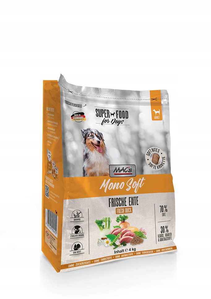 Mac's Dog Soft Pólwilgotna Monobiałkowa Karma Dla Psa Kaczka 4KG