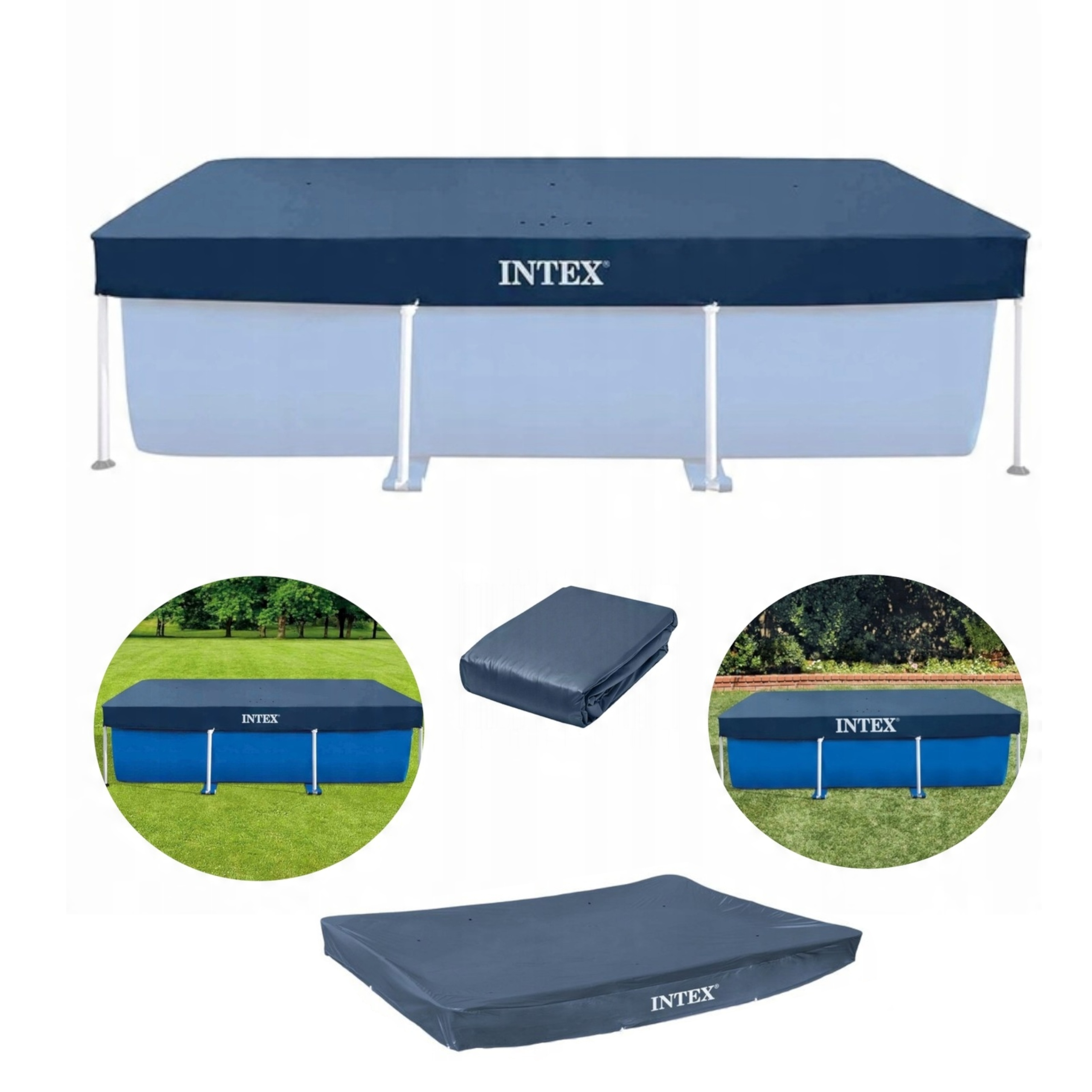 Pokrywa Do Basenu Stelażowego Osłona Basenowa Solidna Pokrowiec 300X200CM