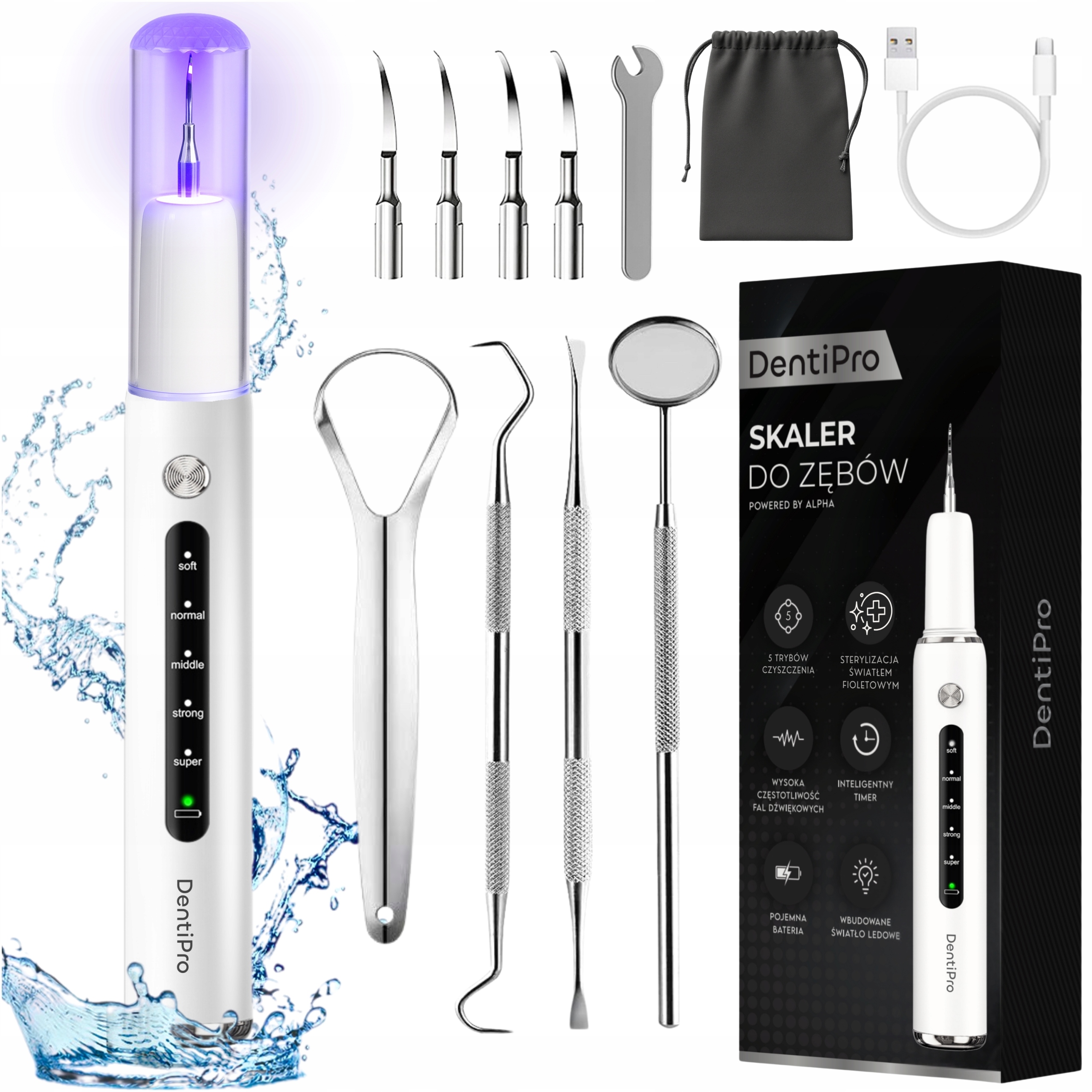 2X Skaler do zębów ALPHA DentiPro AWS-03