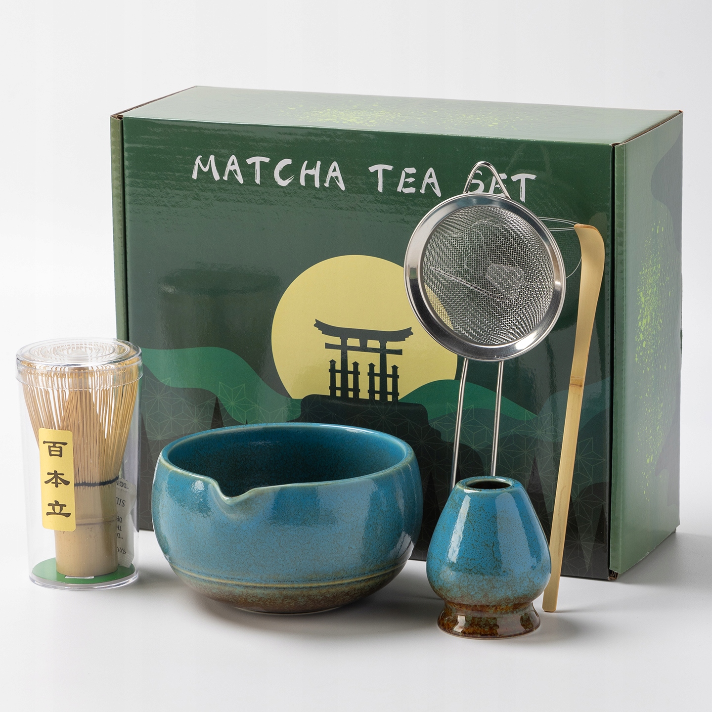 Nekit Zestaw prezentowy do herbaty matcha czarka miotełka podstawka