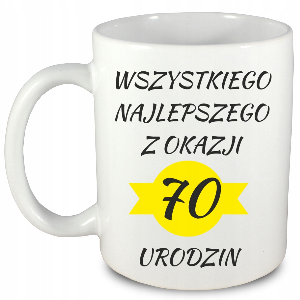 

Kubek na 70 urodziny imię, wersja 1