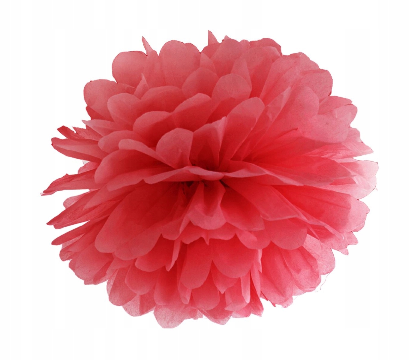 

Pompon Z Bibuły czerwony 25 cm na ślub wesele