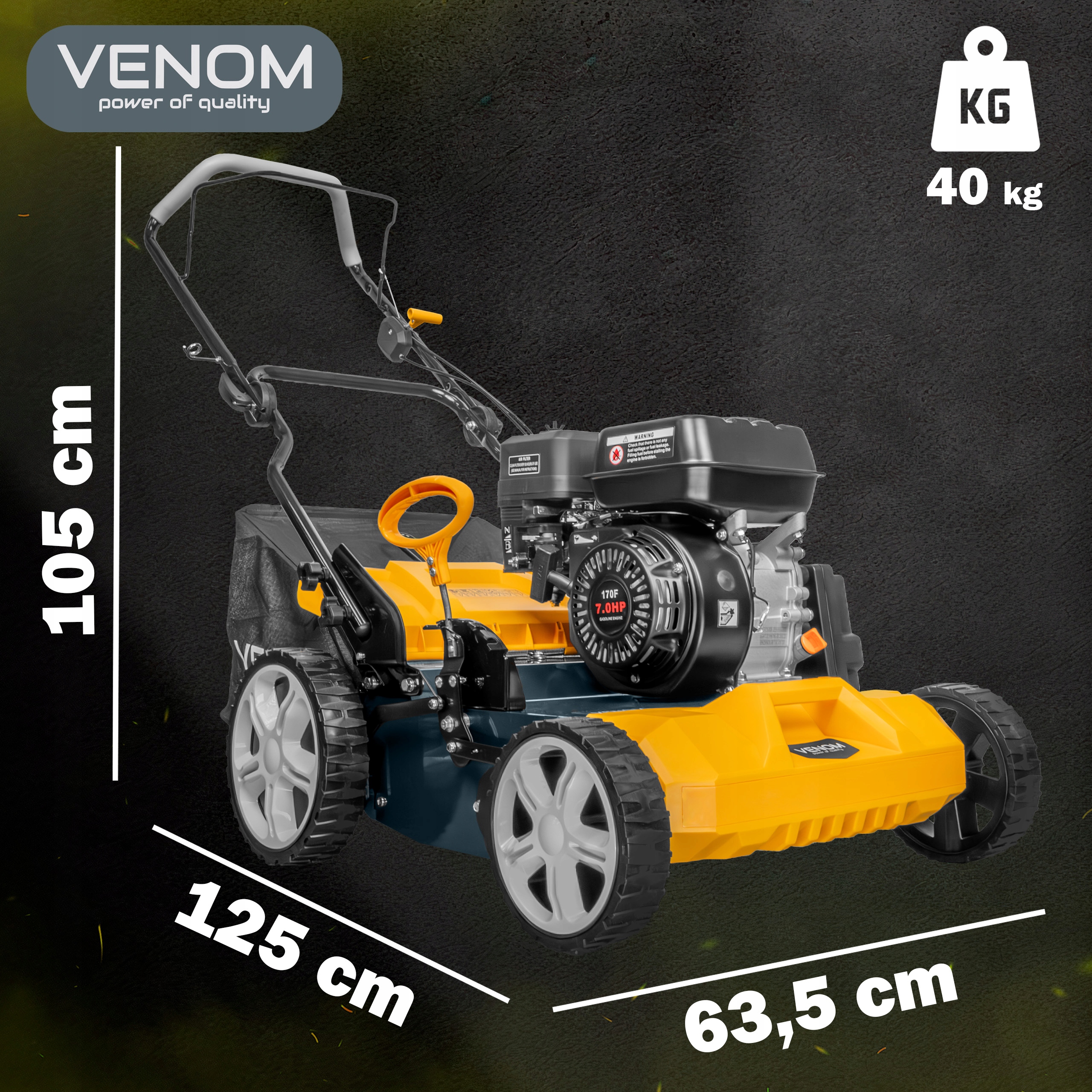 PROFESJONALNY WERTYKULATOR AERATOR SPALINOWY VENOM MOC 211cc 44cm 2 WAŁKI Rodzaj aerator wertykulator