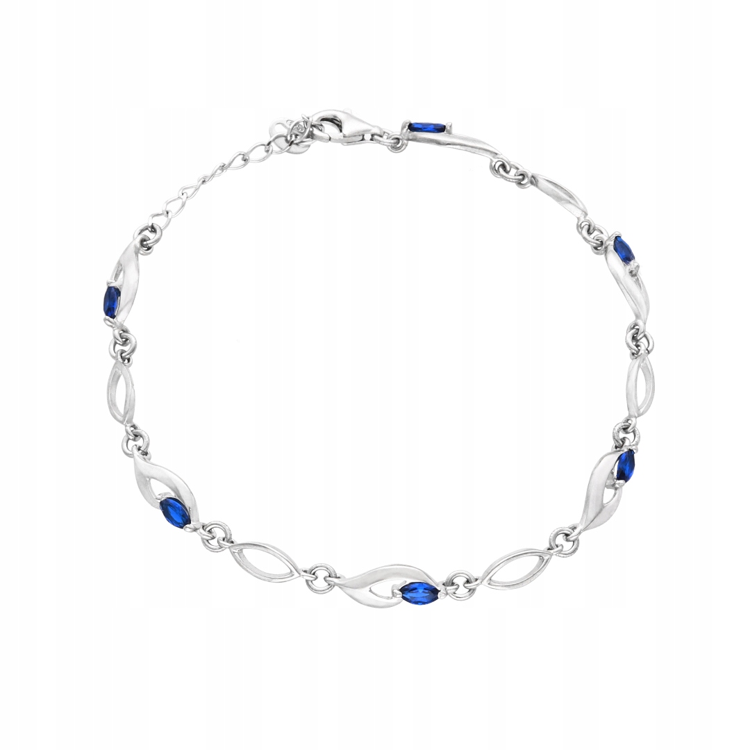Náramek se safírovými zirkony stříbro