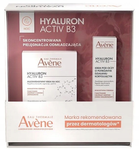 Avène Hyaluron Activ B3 zestaw krem na noc 40 ml krem pod oczy 15 ml