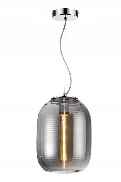 Emily závěsná lampa černý chrom 1xE27 skleněná