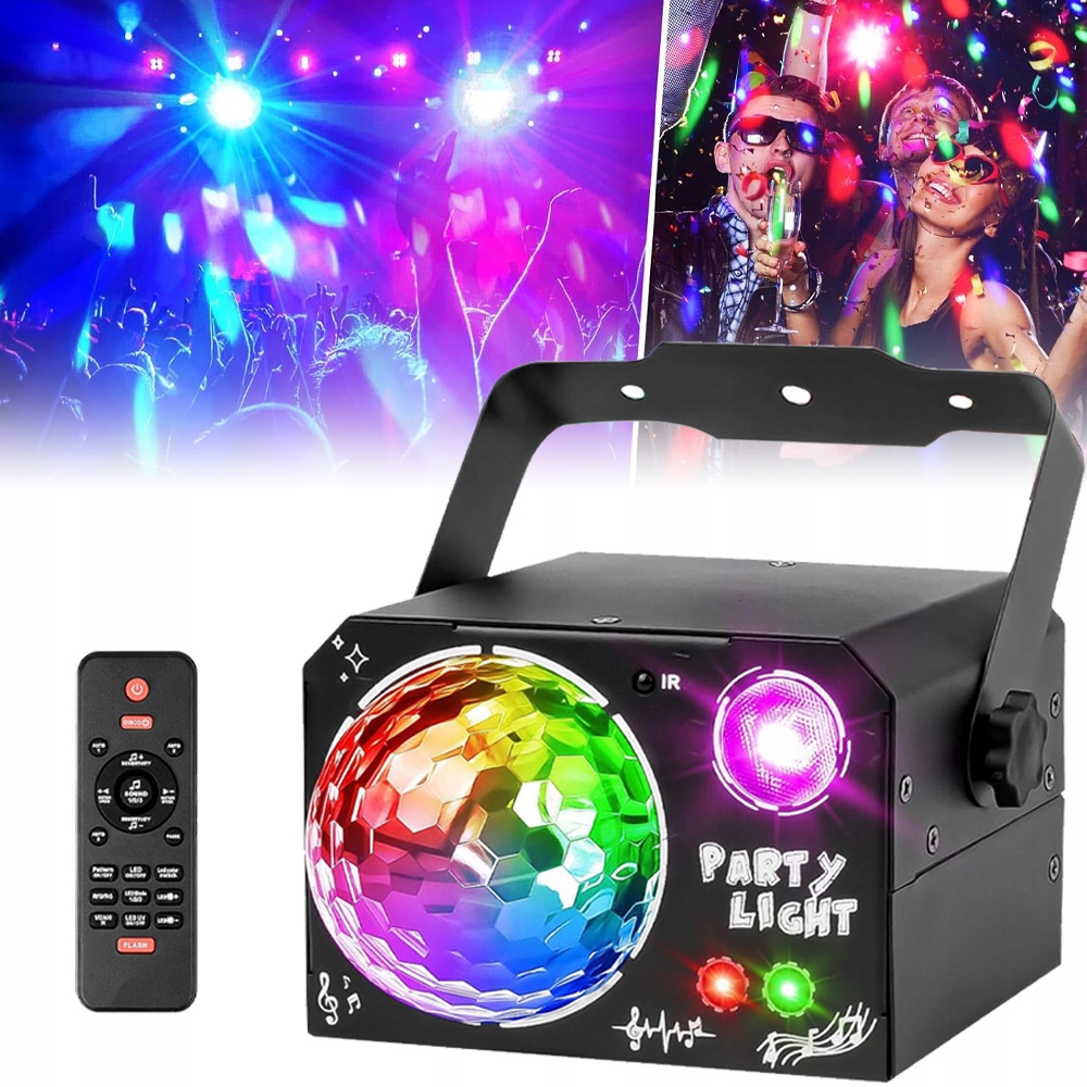 Led Světelný Efekt Disco Osvětlení Na Párty Laserová Koule Rgb Dálkové Ovládání