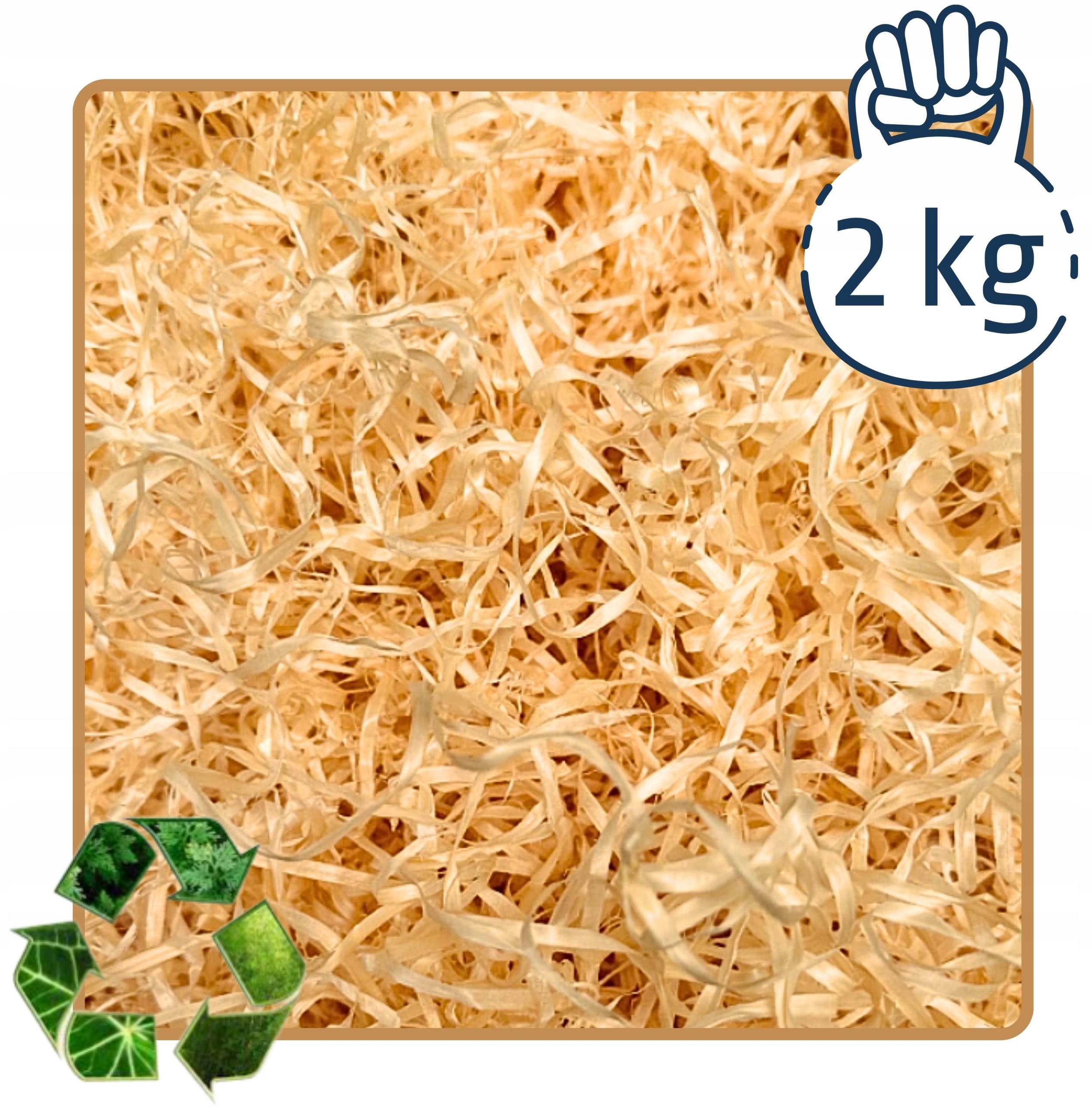 Wełna drzewna wióry sianko SUCHA Wypełniacz EKO do paczek prezentów 2 kg Kod producenta weł2kg