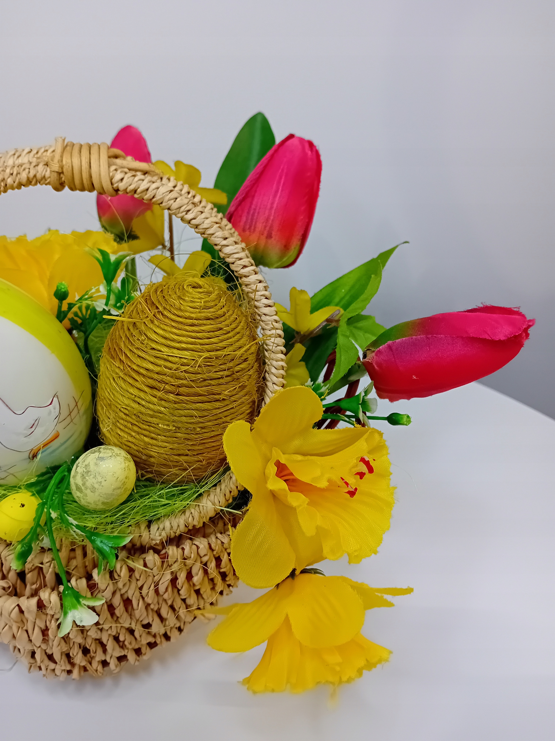 STROIK WIELKANOCNY GLAMOUR DEKORACJA KOMPOZYCJA KOSZYCZEK KURA WIKLINOWA Rodzaj stroik