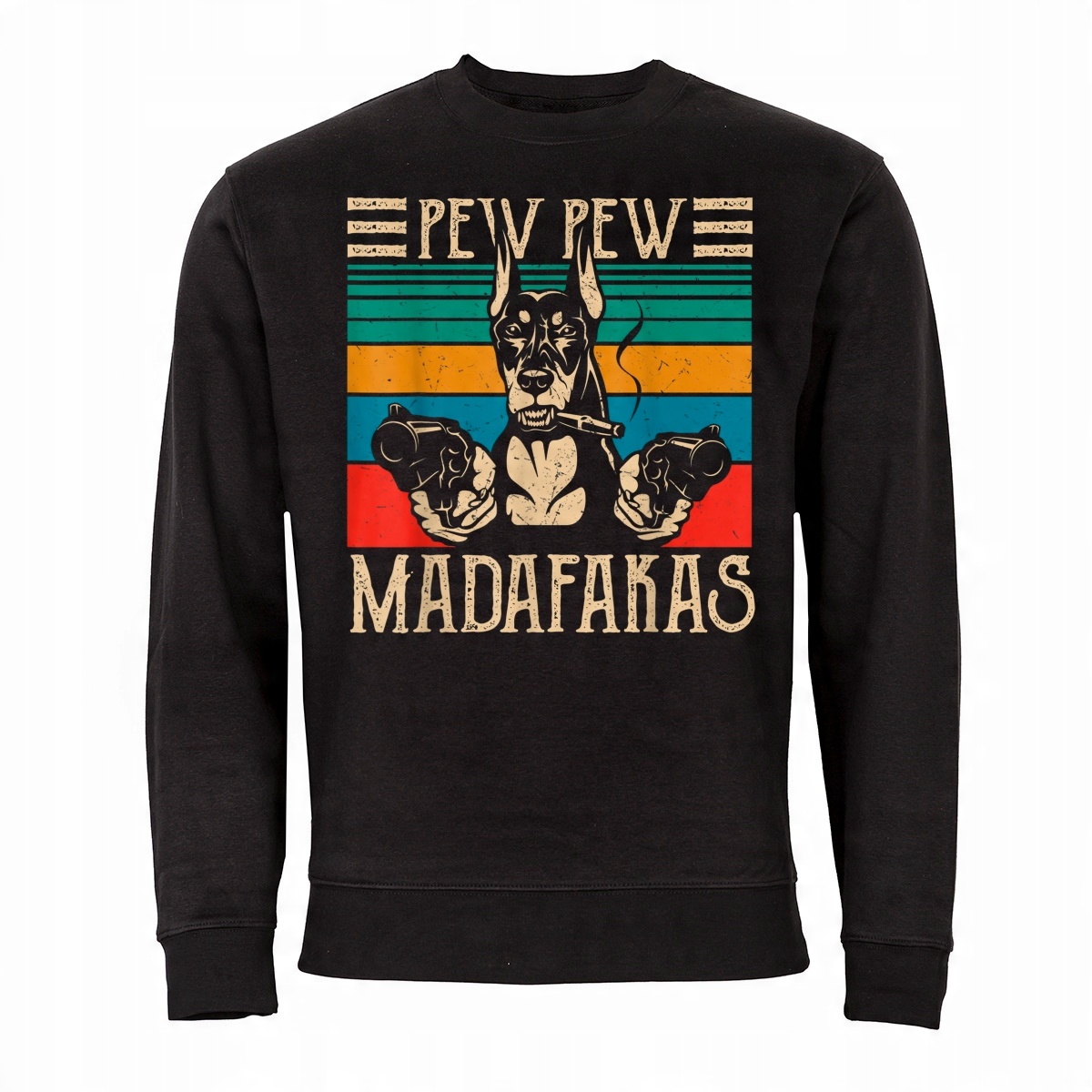 

Męska Bluza Pew Pew Madafakas Czarny Pies
