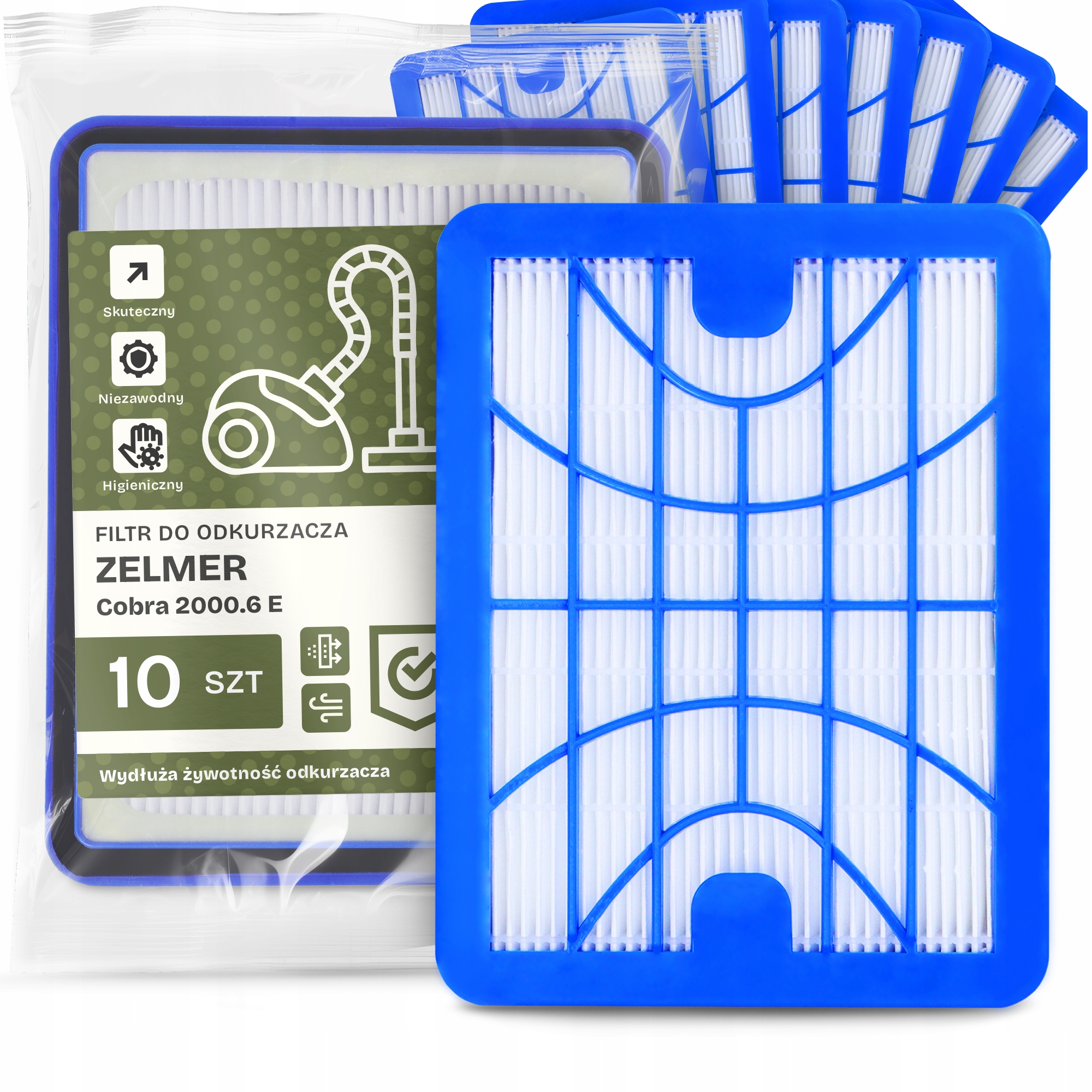 10 x Vzduchový Filtr Pro Vysavač Zelmer Cobra 2000.6 E Hepa Výkonný Em-w